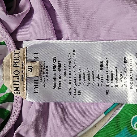 Emilio Pucci Albizia Print Bikini Triangle Top Foldover Bottoms [size 40] - Picture 6 of 10